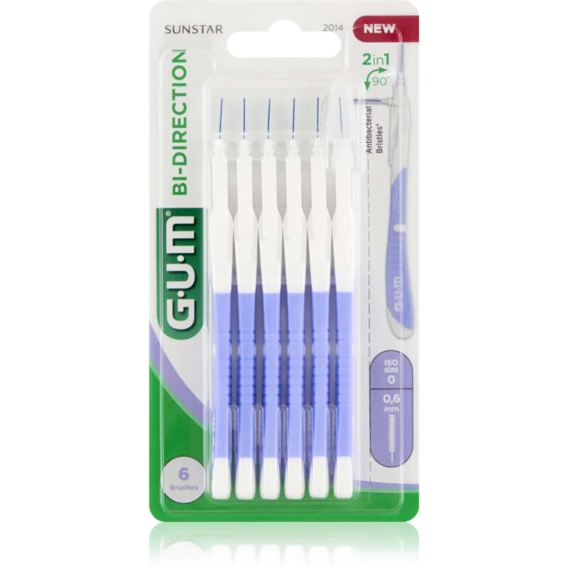 G.U.M Bi Direction Interdental Brush perie interdentara 06 mm 6 buc