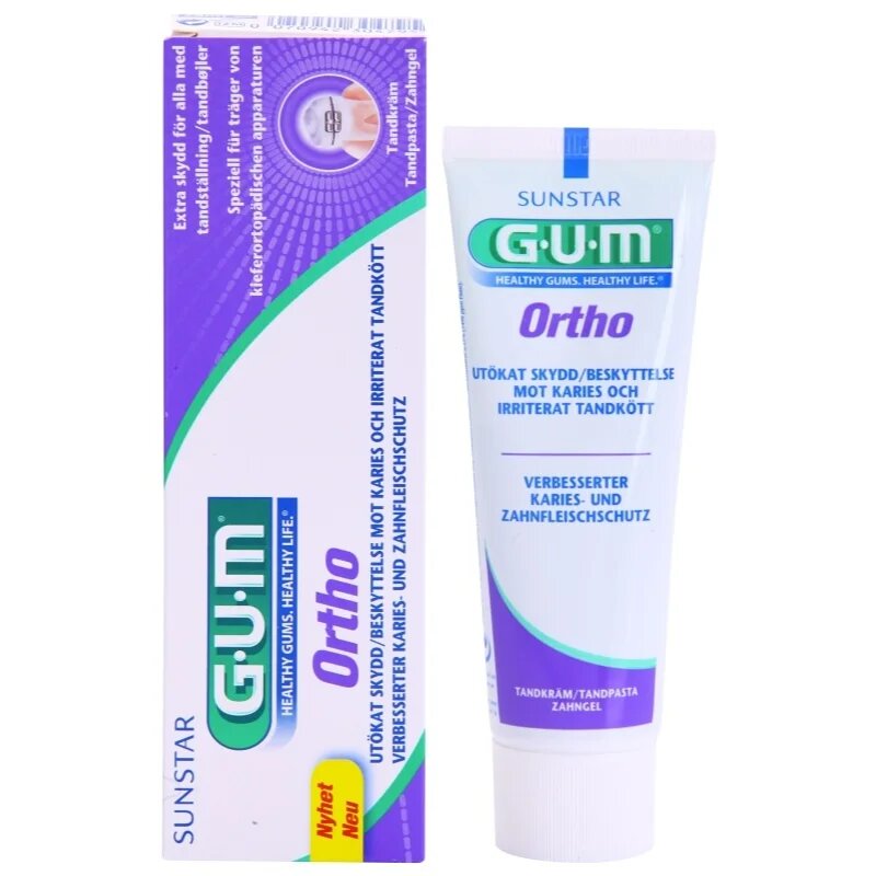 G.U.M Ortho pastă de dinți aparat dentar 75 ml