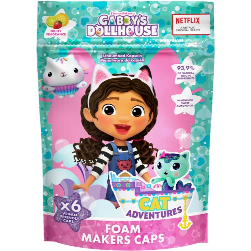 Gabby's Dollhouse Foam Makers spuma de baie pentru copii 3y+ 6x16 g