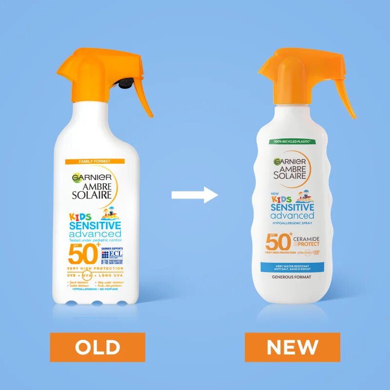 Garnier Ambre Solaire Sensitive Advanced spray protector pentru copii SPF 50+ 270 ml