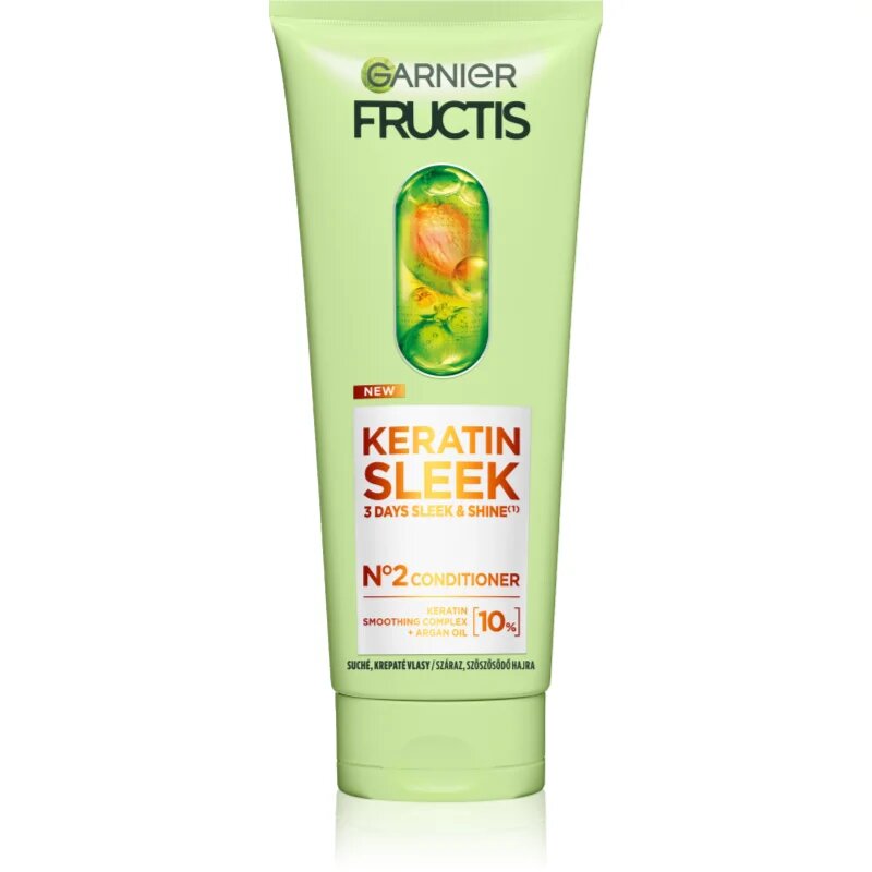Fructis Keratin Sleek balsam pentru păr uscat și fragil 200 ml