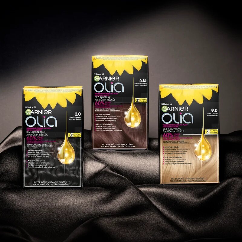 Garnier Olia Big Kit Culoare permanenta pentru par culoare 1.10 Black Sapphire