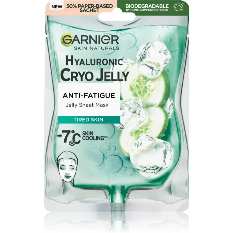 Garnier Textil Masks Cryo Jelly Masca gel hidratanta cu acid hialuronic 27 g