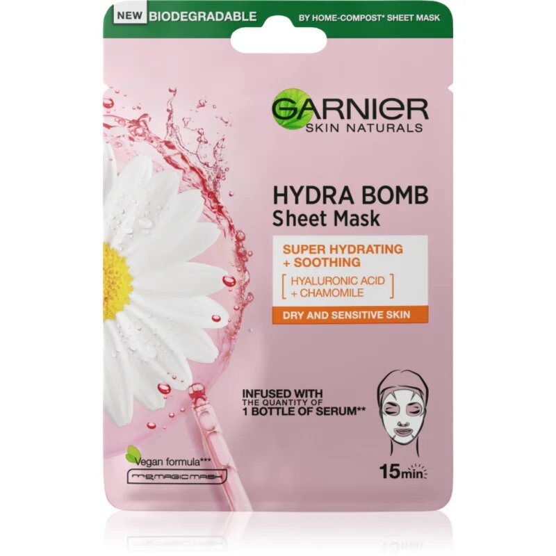 Garnier Textil Masks Hydra Bomb mască textilă calmantă 28 g