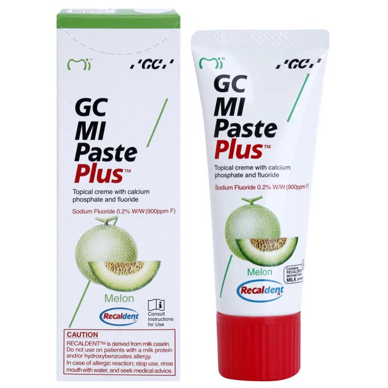 GC MI Paste Plus Crema protectoare de remineralizare pentru dinți sensibili cu flor aroma Melon 35 ml