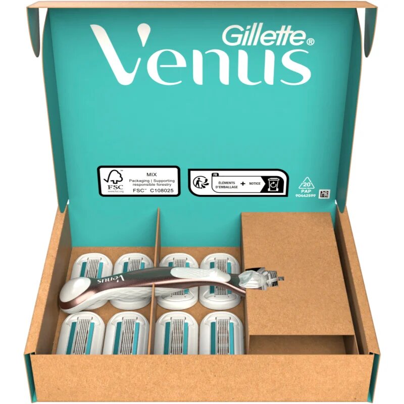 Gillette Venus Deluxe Smooth Sensitive Aparat de ras + rezervă lame 9 buc