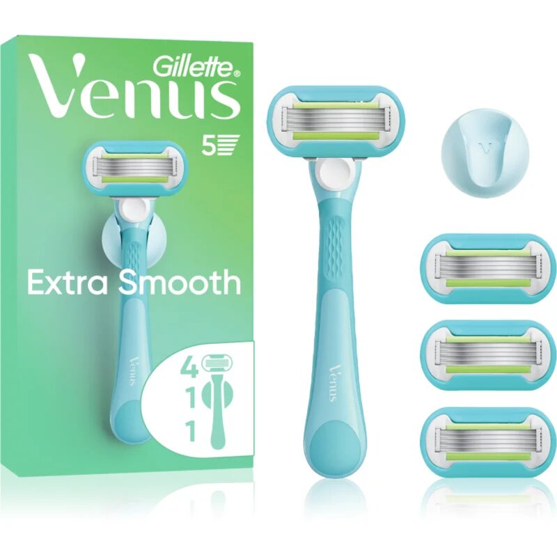 Gillette Venus Extra Smooth epilator pentru femei cu suport pentru duș + lame de rezervă 4 buc
