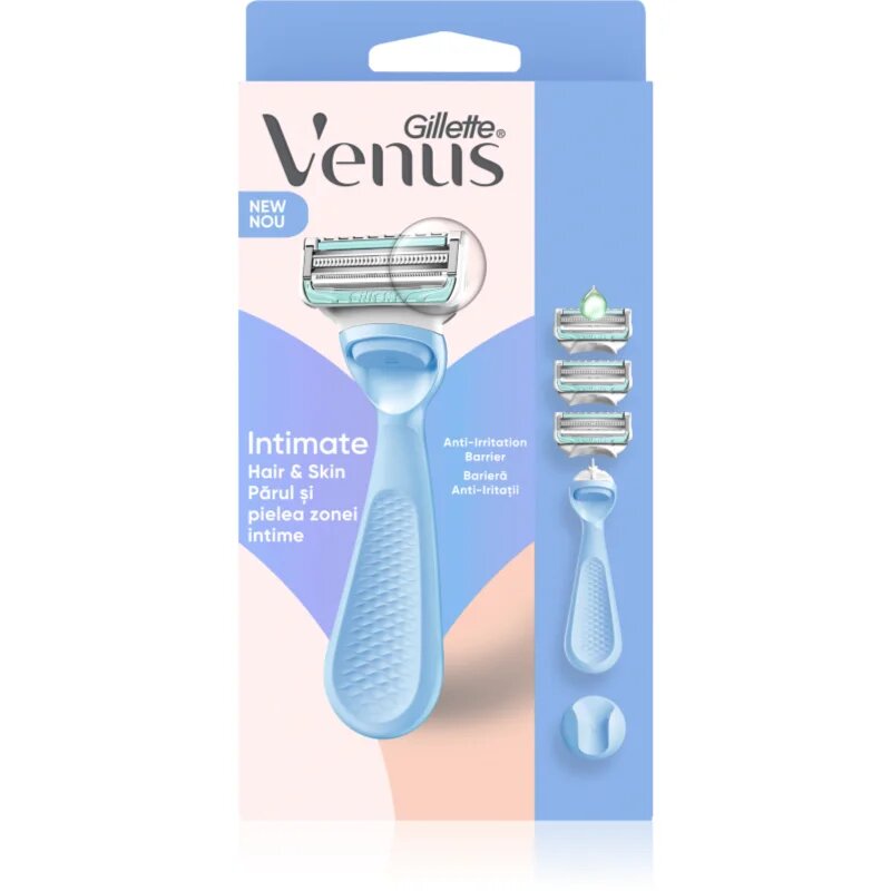 Gillette Venus Intimate epilator pentru femei pentru ajustarea liniei bikinilor + lame de rezervă 3 buc