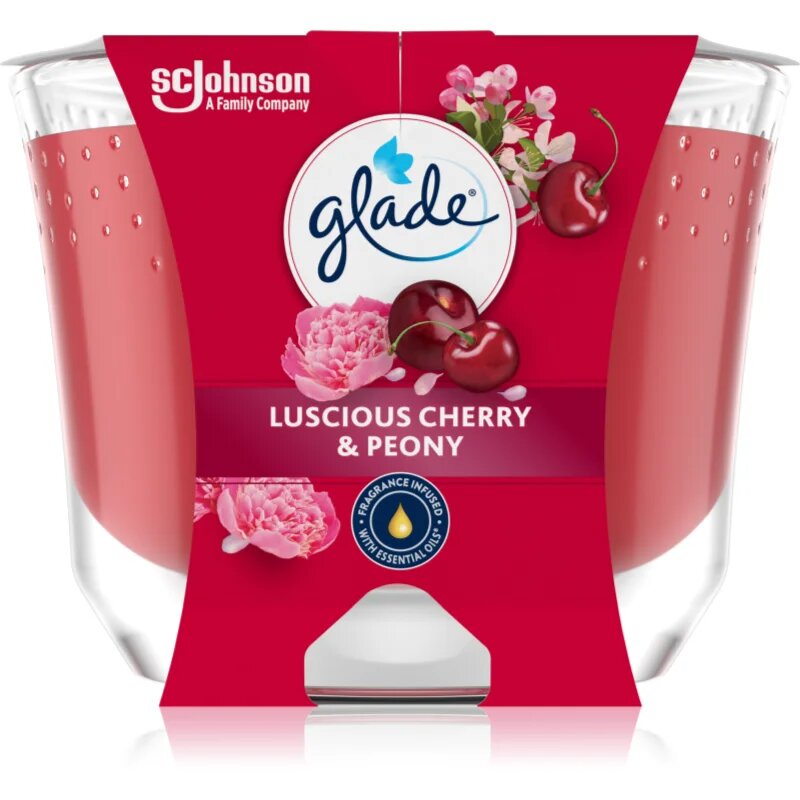 Glade Luscious Cherry & Peony lumânare parfumată 204 g