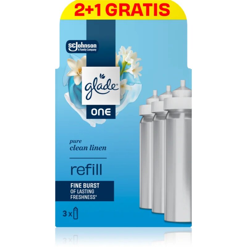 Glade ONE Pure Clean Linen rezervă de reumplere pentru odorizantul de aer 3x10 ml