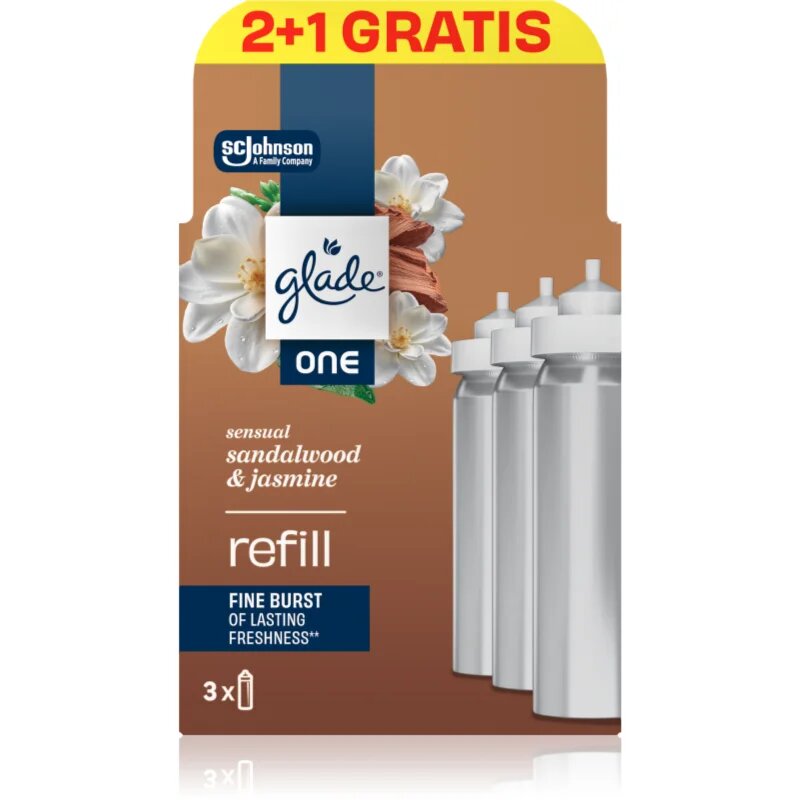 Glade ONE Sensual Sandalwood & Jasmine rezervă de reumplere pentru odorizantul de aer 3x10 ml