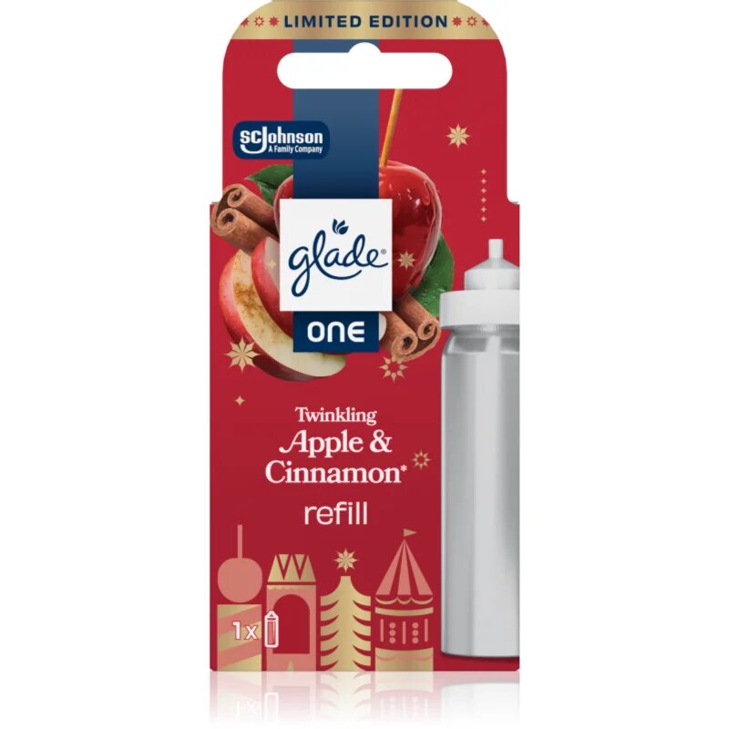 Glade ONE Twinkling Apple & Cinnamon rezervă de reumplere pentru odorizantul de aer 10 ml