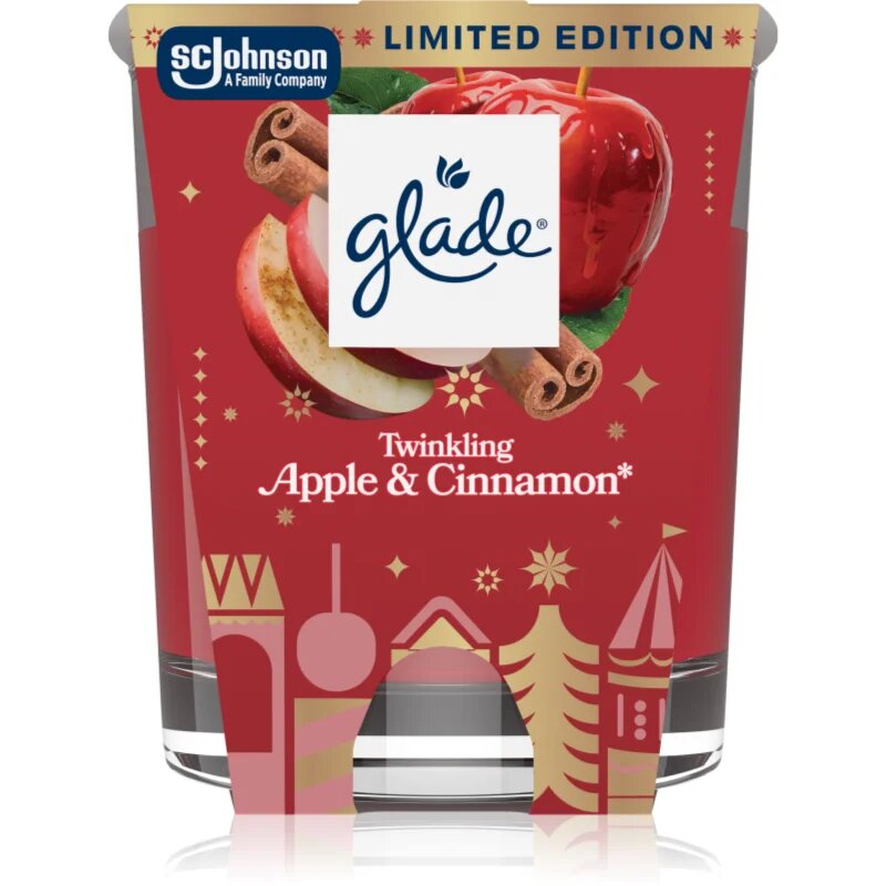 Glade Twinkling Apple & Cinnamon lumânare parfumată 112 g