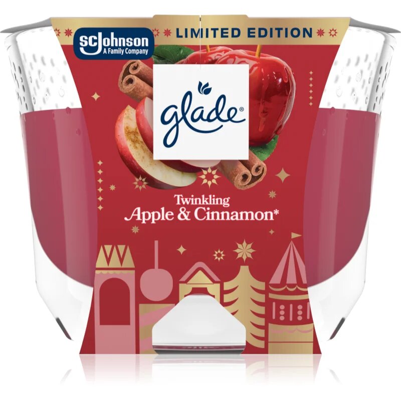 Glade Twinkling Apple & Cinnamon lumânare parfumată 204 g