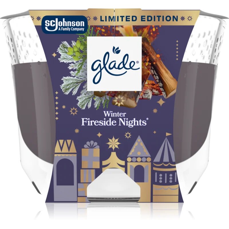 Glade Winter Fireside Nights lumânare parfumată 204 g