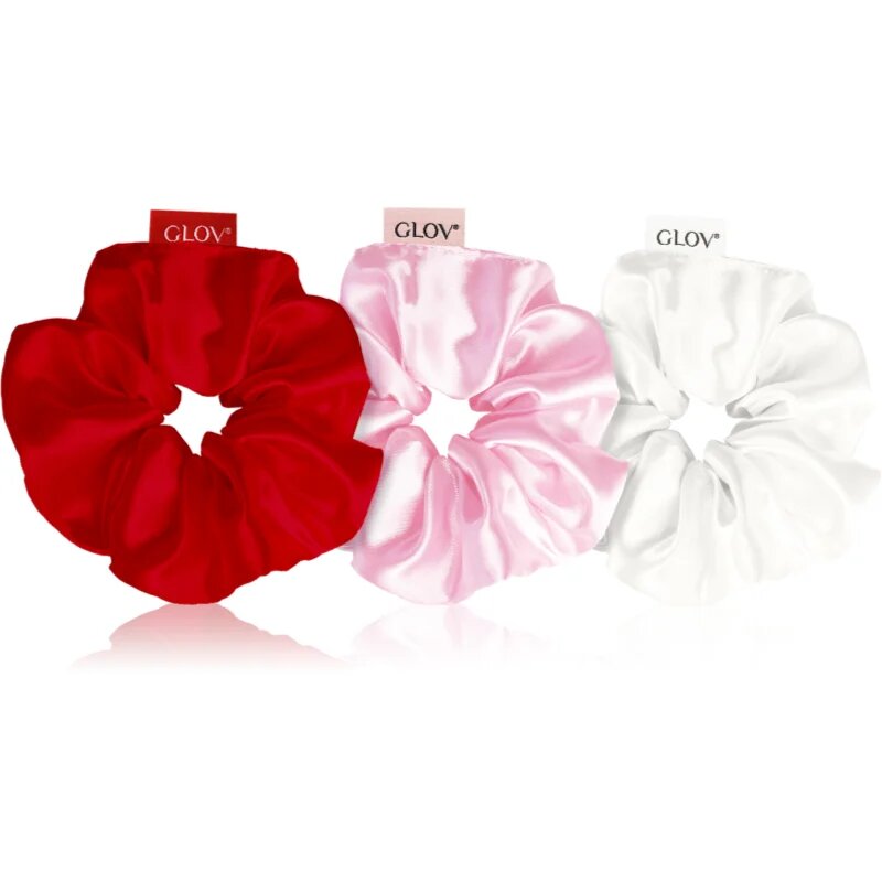 GLOV Scrunchies L Elastice pentru par White/Pink/Red 3 buc