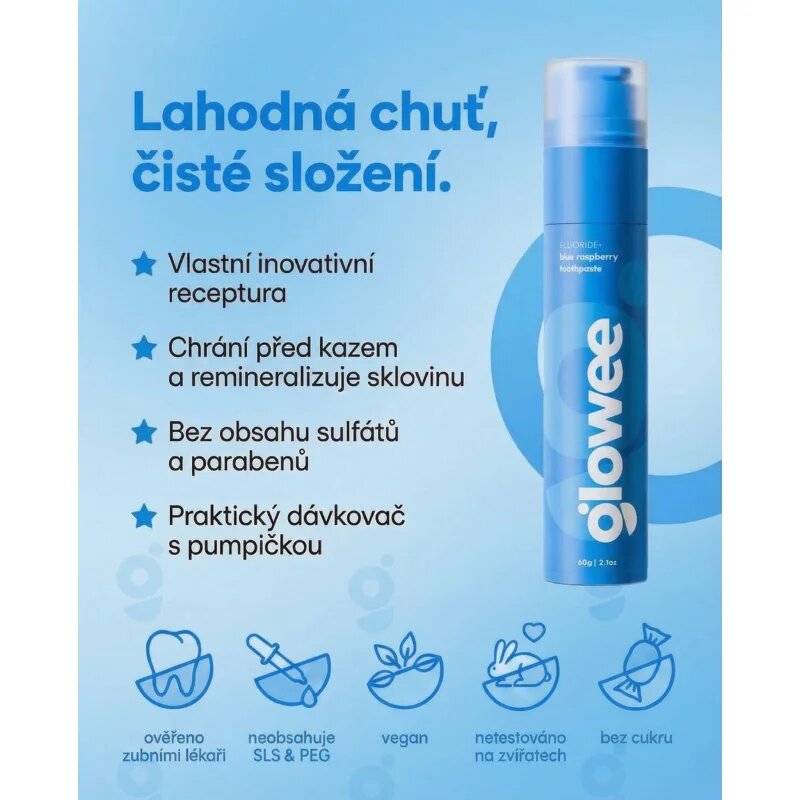 Glowee Blue Raspberry pasta de dinti pentru albire Blue Raspberry 60 g