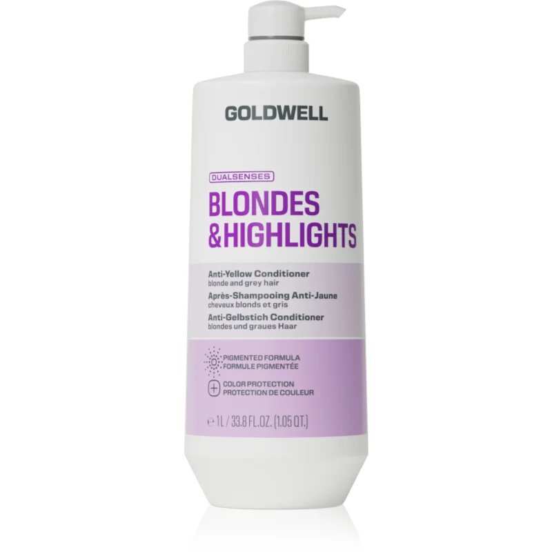 Goldwell Dualsenses Blondes & Highlights Anti-Yellow Conditioner balsam neutralizeaza tonurile de galben 1000 ml
