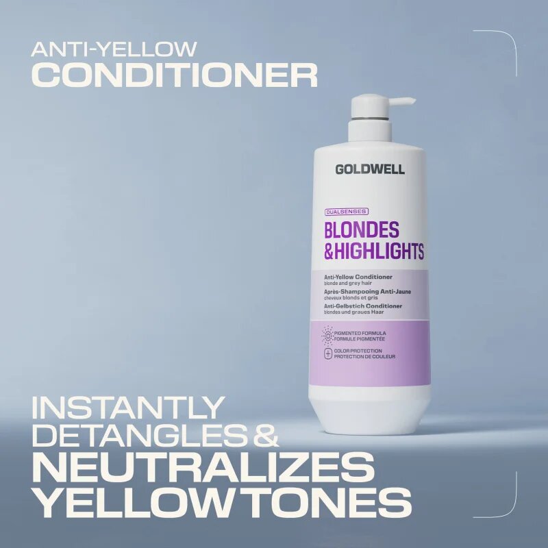 Goldwell Dualsenses Blondes & Highlights Anti-Yellow Conditioner balsam neutralizeaza tonurile de galben 1000 ml