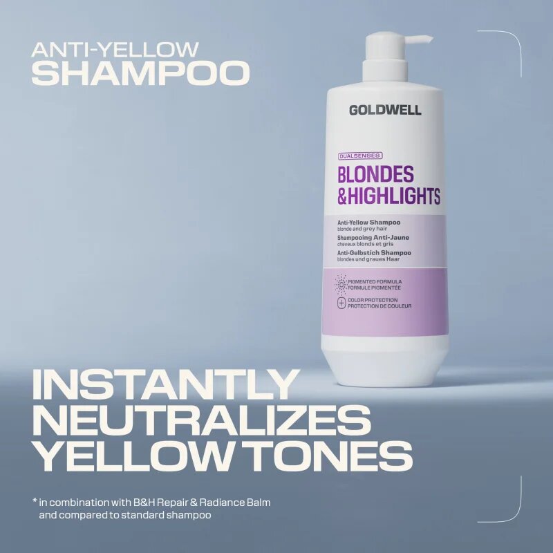 Goldwell Dualsenses Blondes & Highlights Anti-Yellow Shampoo șampon neutralizeaza tonurile de galben 1000 ml