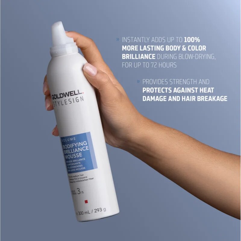 Goldwell StyleSign Bodifying Brilliance Mousse fixativ de păr pentru volum cu fixare medie pentru o stralucire puternica 300 ml