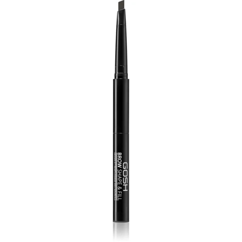 GOSH COPENHAGEN Brow Shape & Fill creion dermatograf cu două capete pentru sprâncene culoare 002 Greybrown 0.5 g