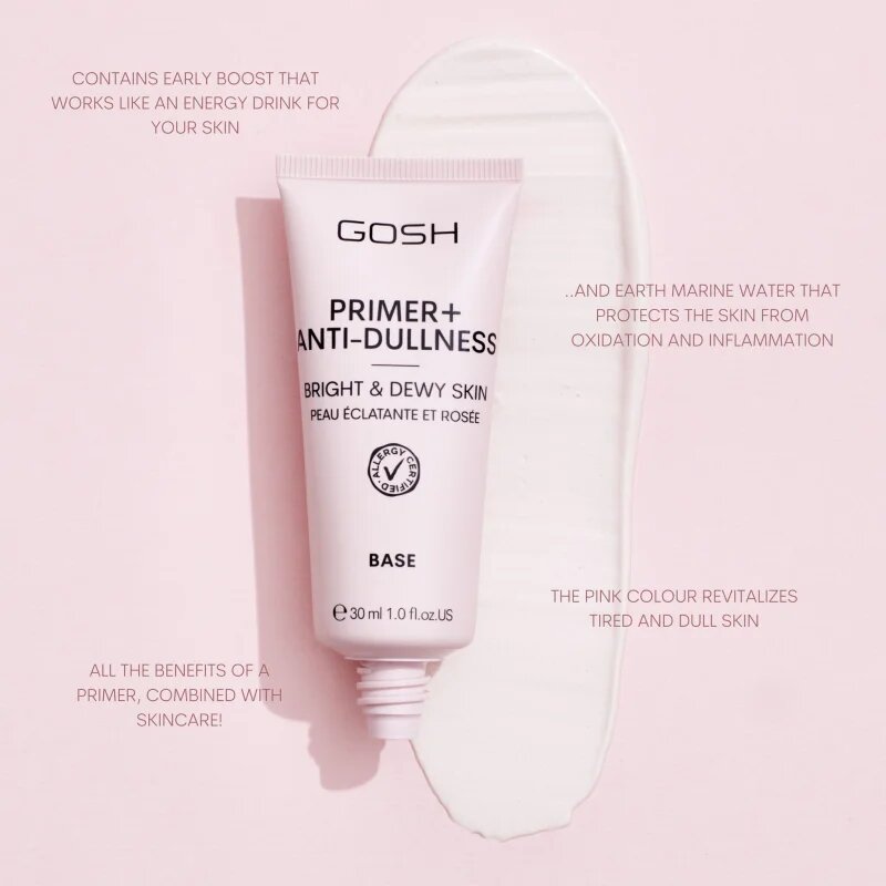 GOSH COPENHAGEN Primer Plus + bază pentru machiaj iluminatoare 30 ml