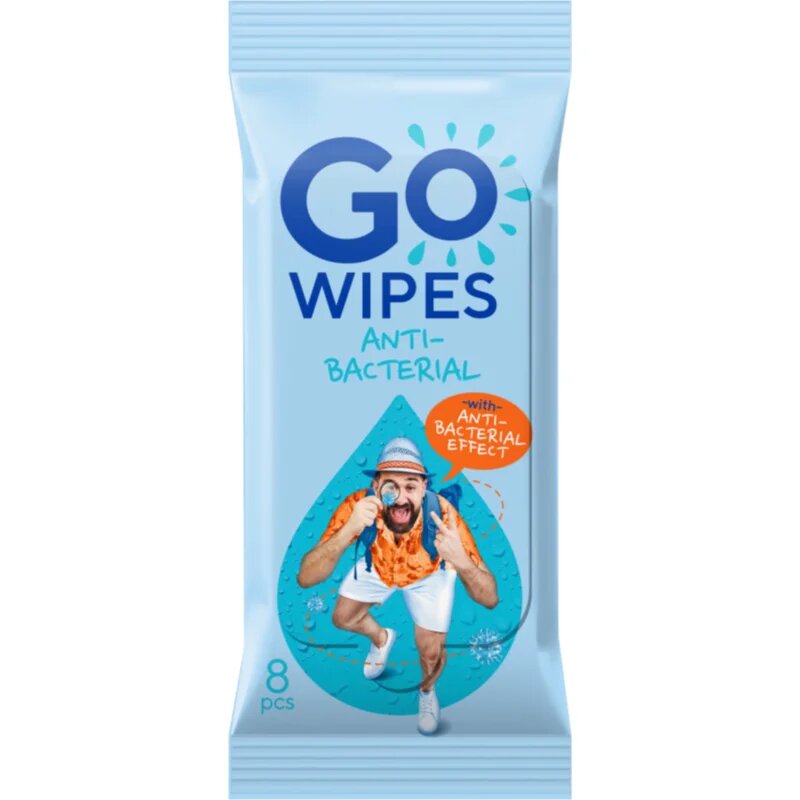 GoWipes Anti-Bacterial Effect Servetele umede cu efect revigorant cu efect antibacterian 10x8 buc