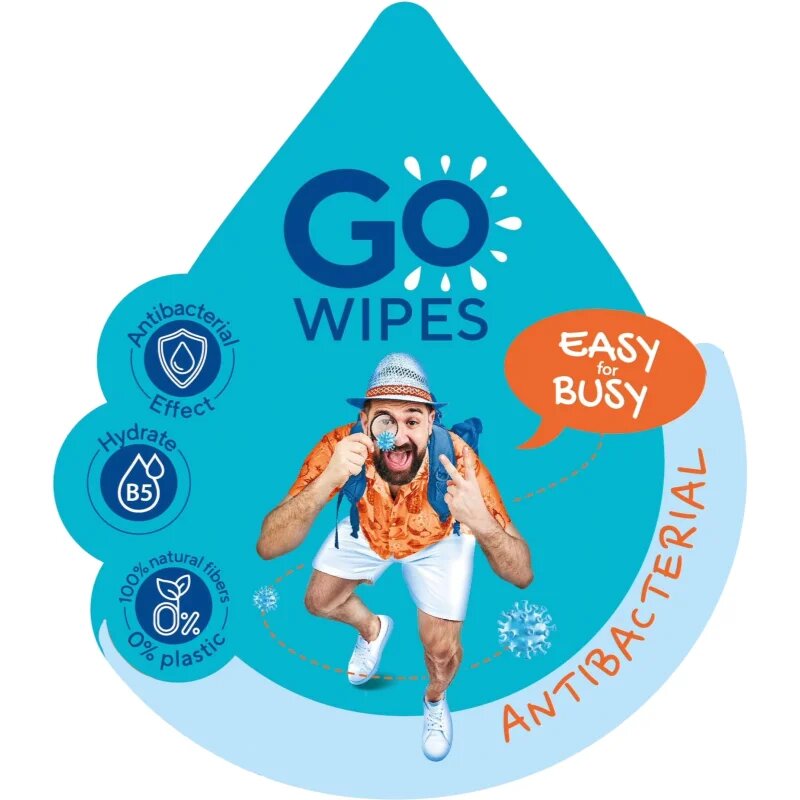 GoWipes Antibacterial Servetele umede cu efect revigorant cu efect antibacterian 20 buc
