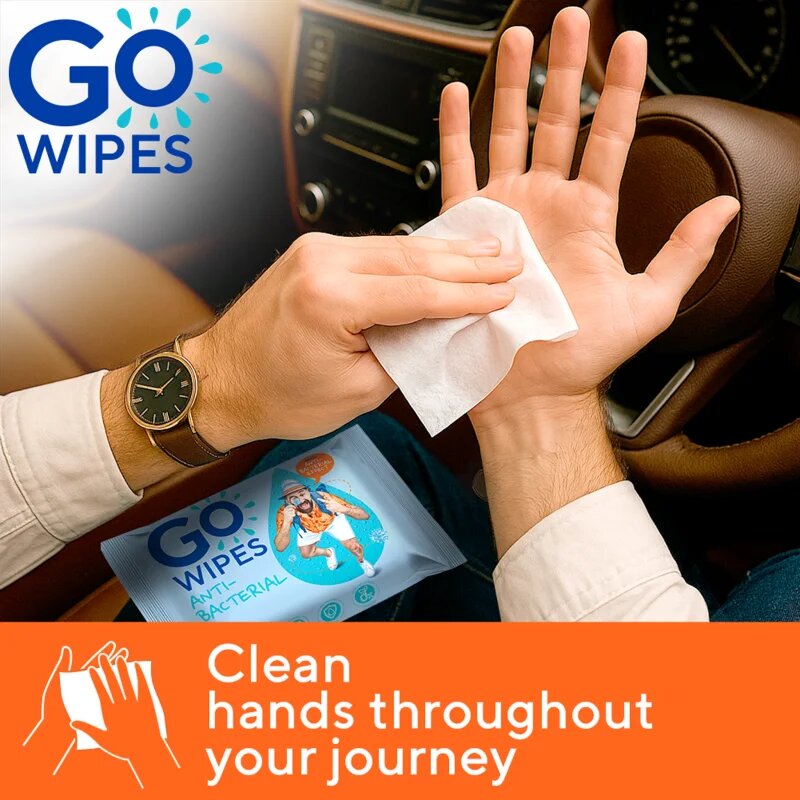 GoWipes Antibacterial Servetele umede cu efect revigorant cu efect antibacterian 20 buc