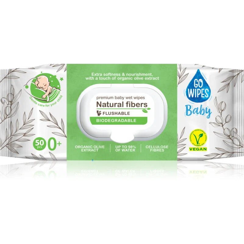 GoWipes Baby Natural Fibers servetele delicate pentru copii pentru piele sensibila 0+ 50 buc
