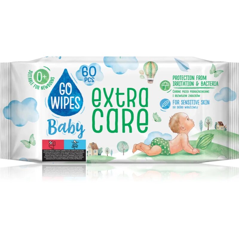 GoWipes Extra Care Șervețele umede pentru copii pentru piele sensibila 0+ 60 buc