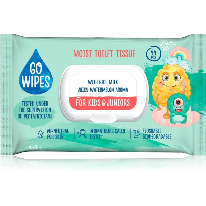 GoWipes For Kids & Juniors hârtie igienică umedă pentru piele sensibila pentru copii 44 buc