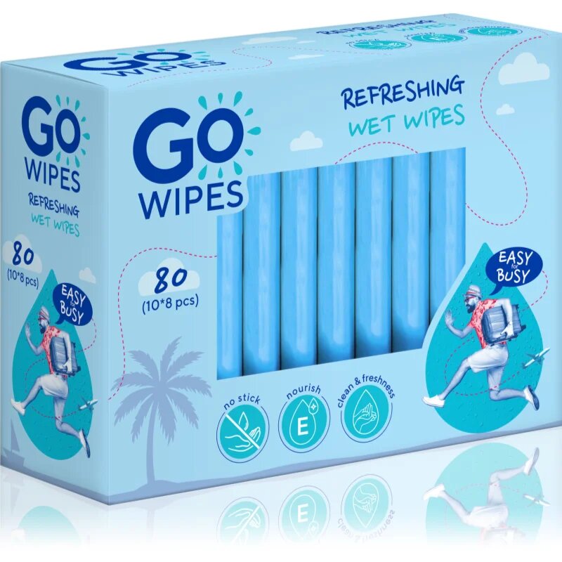 GoWipes Refreshing Wet Wipes Servetele umede cu efect revigorant de maini 10x8 buc