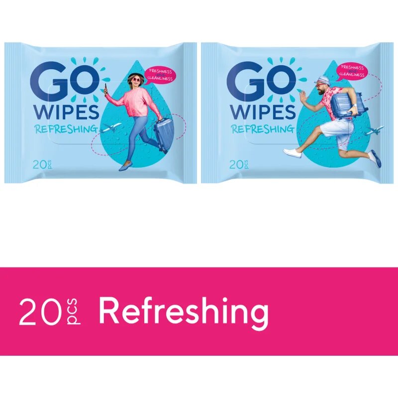 GoWipes Refreshing Wet Wipes Servetele umede cu efect revigorant de maini 20 buc