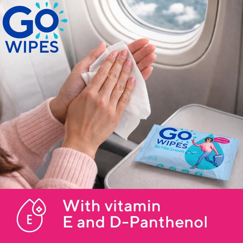 GoWipes Refreshing Wet Wipes Servetele umede cu efect revigorant de maini 20 buc