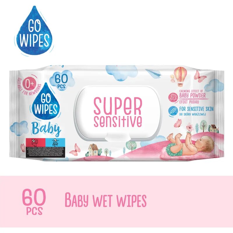 GoWipes Super Sensitive Șervețele umede pentru copii pentru piele sensibila 0+ 60 buc