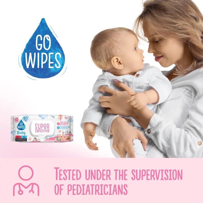 GoWipes Super Sensitive Șervețele umede pentru copii pentru piele sensibila 0+ 60 buc