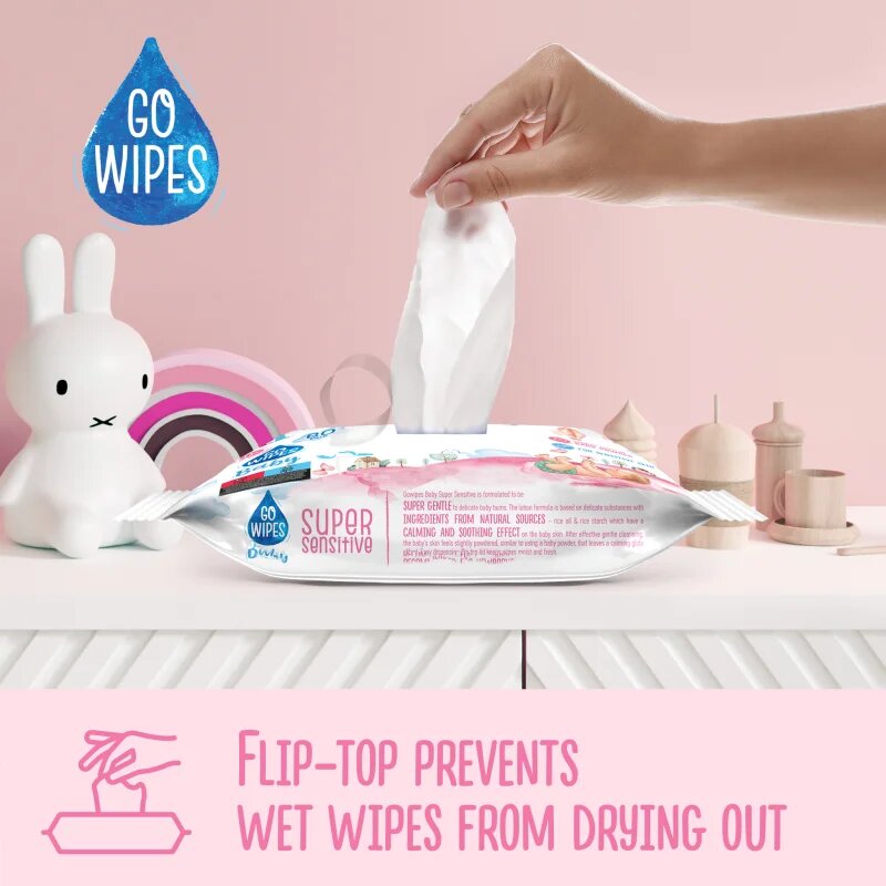 GoWipes Super Sensitive Șervețele umede pentru copii pentru piele sensibila 0+ 60 buc