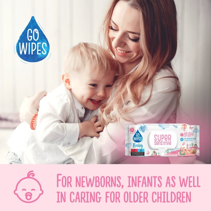 GoWipes Super Sensitive Șervețele umede pentru copii pentru piele sensibila 0+ 60 buc