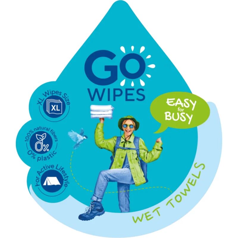 GoWipes Wet Towels prosoape umede cu efect revigorant 26x20 cm 15 buc