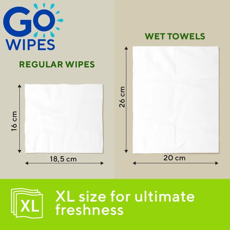 GoWipes Wet Towels prosoape umede cu efect revigorant 26x20 cm 15 buc