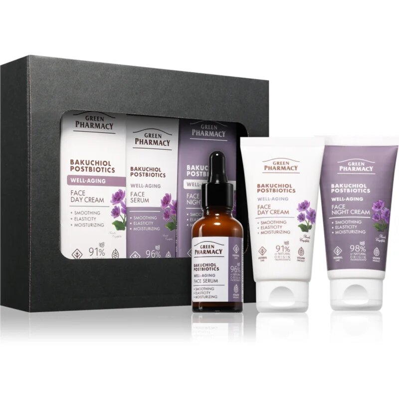 Green Pharmacy Bakuchiol & Postbiotics Set set cadou împotriva îmbătrânirii pielii