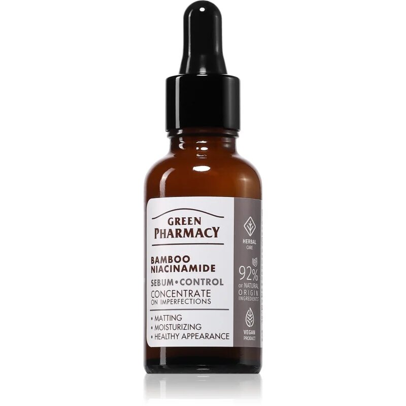 Green Pharmacy Bamboo & Niacinamide Face Serum ser cu hidratare intensă 30 ml