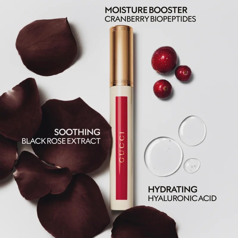 Gucci Beauty Glow Oil-In-Water Tint Liquid Lipstick ruj lichid hidratant și lucios culoare 217 Valeria Rose 6.5 ml