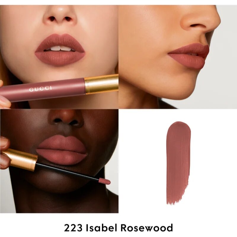 Gucci Beauty Rouge à Lèvres Matte Lipstick ruj lichid mat culoare 223 Isabel Rosewood 6.5 ml