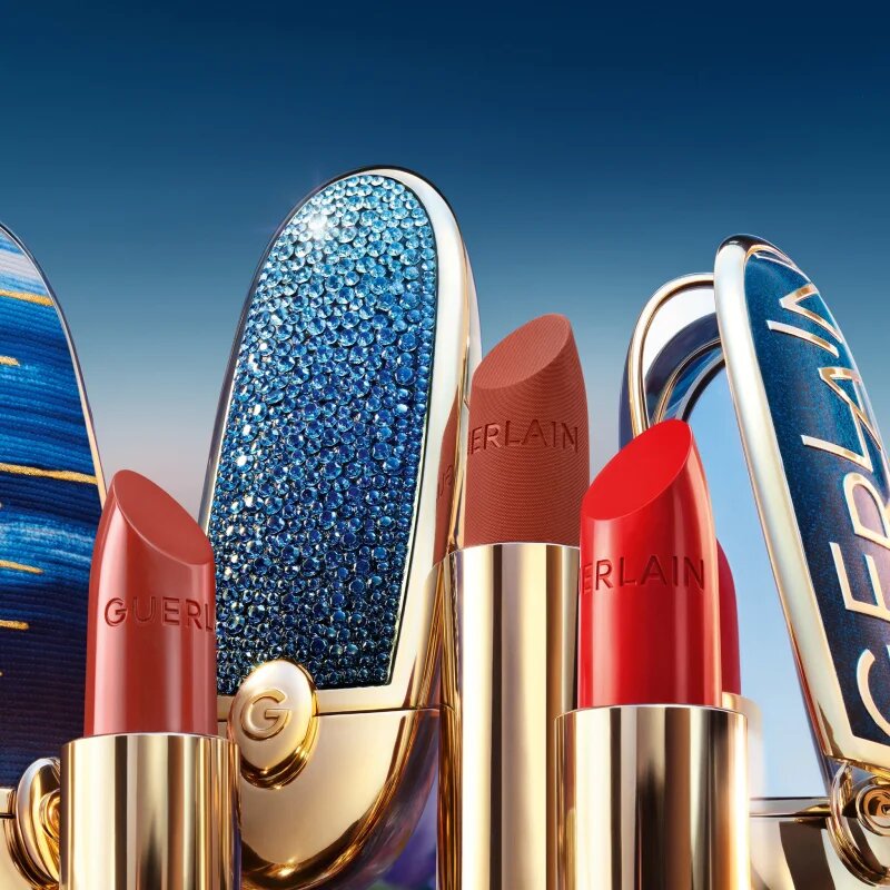 GUERLAIN L'Heure Bleue Double Mirror Jewel Case carcasă pentru ruj cu oglinda mica Bleu Iconique 1 buc