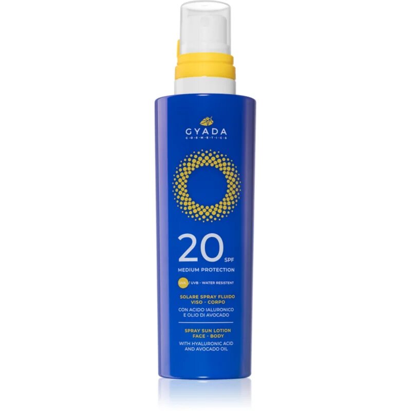 Gyada Cosmetics Solar Medium Protection spray de protecție pentru față și corp SPF 20 200 ml
