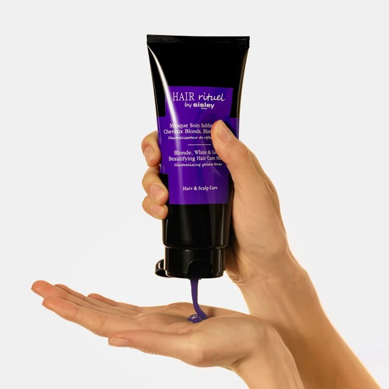 Hair Rituel by Sisley Blonde White & Grey Beautifying Hair Care Mask Masca de par neutralizarea subtonurilor de alamă 200 ml