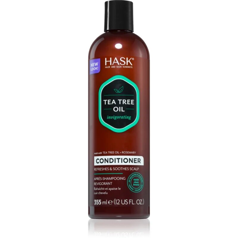 HASK Tea Tree Oil & Rosemary balsam revigorant pentru un scalp uscat atenueaza senzatia de mancarime 355 ml